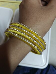 Yellow thread bangle